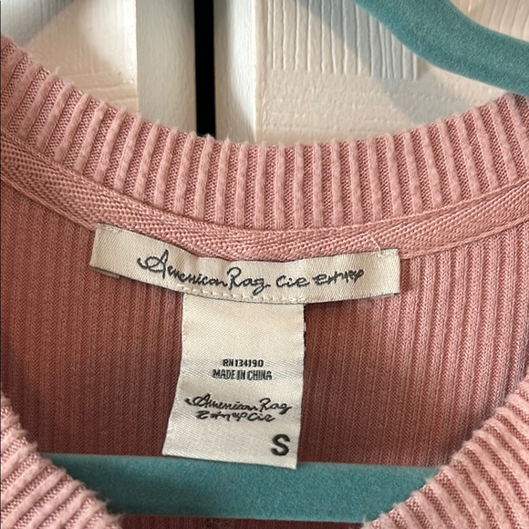 Pink Ribbed Henley Shirt - Picture 3 of 5